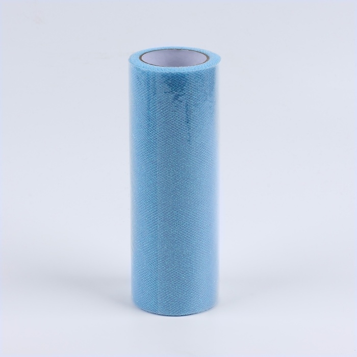 Фатин с глиттером, 15 см, 11 &plusmn; 1 г/кв.м, 9 &plusmn; 0,5 м, цвет голубой №07
