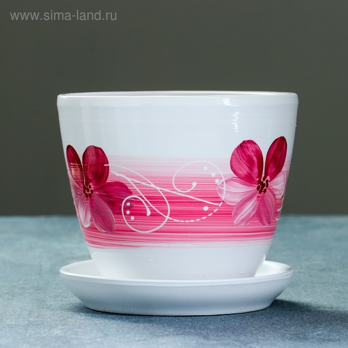 Горшок цветочный Орхидея белая 1 л