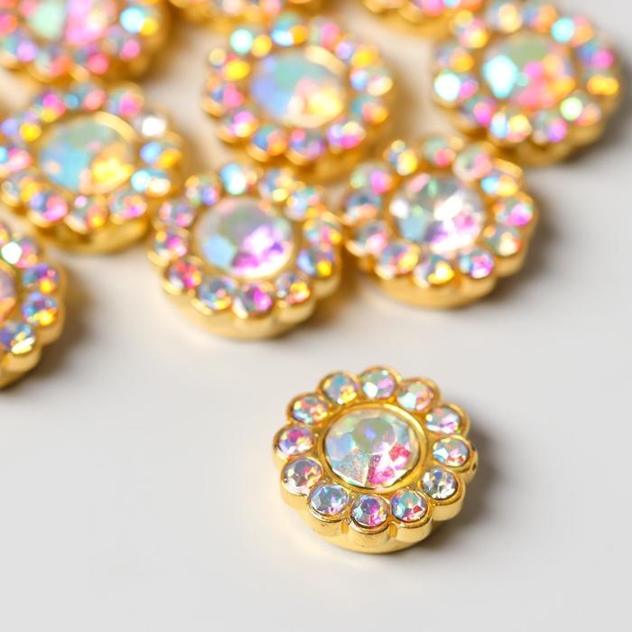 Декор для творчества пластик Декор для творчества пластик "Цветок кристалл" набор 30 шт 1х1х0,5 см