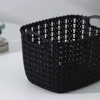 Корзина для хранения с ручками &laquo;Плетение&raquo;, пластик, 12&times;8,5&times;8 см, цвет МИКС