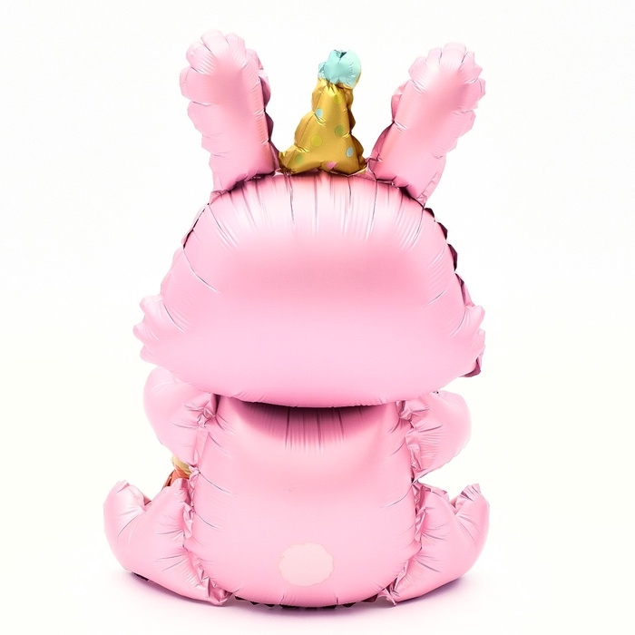 Шар фольгированный 37" &laquo;Зайка с тортом&raquo;, цвет розовый