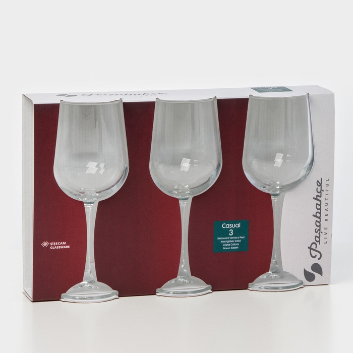 Набор стеклянных бокалов CASUAL, 370 мл, 3 шт Набор стеклянных бокалов CASUAL, 370 мл, 3 шт