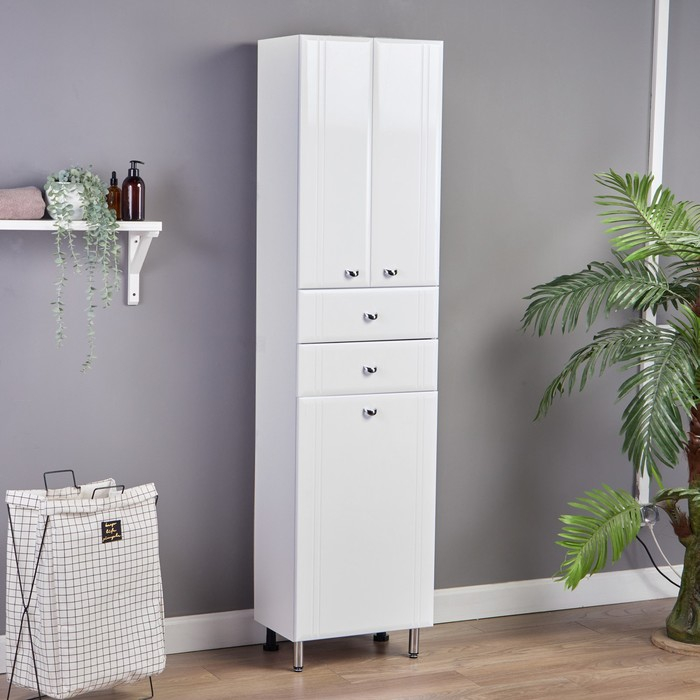 Пенал на ножках для ванной комнаты &laquo;Тура&raquo; с корзиной, 30х45х181 см