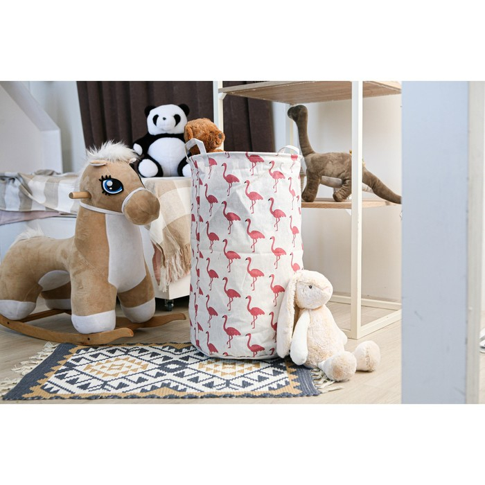 Корзина для белья Доляна «Фламинго», 35×35×60 см Корзина для белья Доляна «Фламинго», 35×35×60 см