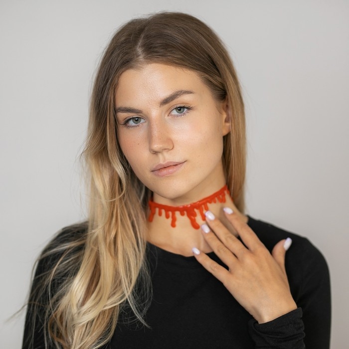 Хэллоуин. Карнавальный аксессуар&ndash;чокер &laquo;Кровь&raquo;