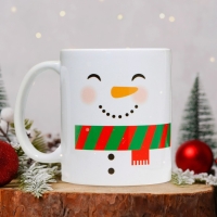 Новый год. Кружка керамическая «Снеговик», 320 мл, цвет белый Новый год. Кружка керамическая «Снеговик», 320 мл, цвет белый