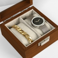 Подставка для часов, браслетов, дерево, 2 места 11,8×11,8×7,5 см, цвет серый Подставка для часов, браслетов, дерево, 2 места 11,8×11,8×7,5 см, цвет серый