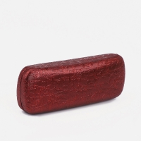 Футляр для очков на хлопушке, длина 15,5 см, цвет бордовый Футляр для очков на хлопушке, длина 15,5 см, цвет бордовый