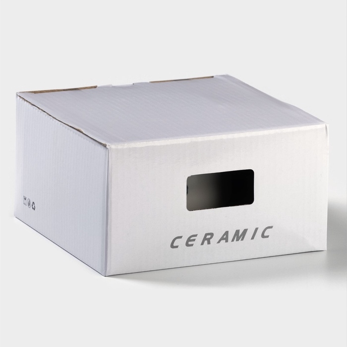 Чайная пара &laquo;Горошек&raquo;, 220 мл, с ложкой, блюдце d=15, кружка 9,5&times;7,5&times;7 см, керамика, белая