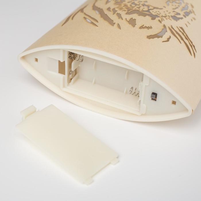 Светодиодная фигура &laquo;Тигр&raquo; 13 &times; 16 &times; 5 см, картон, батарейка ААх2 (не в комплекте), свечение тёплое белое