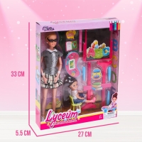 Кукла-модель шарнирная &laquo;Первая учительница&raquo; с малышкой, мебелью и аксессуарами