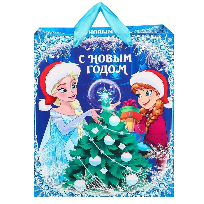 Пакет подарочный "С Новым годом!", 23х27х11.5 см, упаковка, Холодное сердце