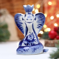 Новый год. Сувенир символ года "Змея с короной", гжель Новый год. Сувенир символ года "Змея с короной", гжель