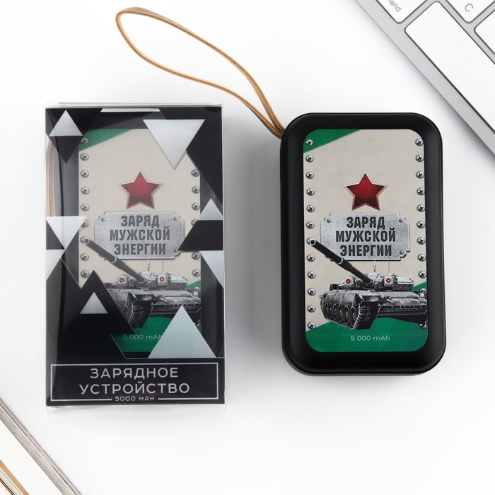 Зарядное устройство &laquo;Заряд мужской энергии&raquo;, 5000мА, мод. PB-01, 10,4 х 6,4 см