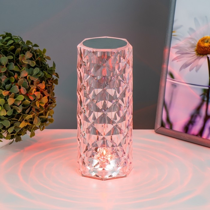 Настольная лампа с ПДУ "Призма" LED RGB АКБ 9,5х9х21,5 см RISALUX