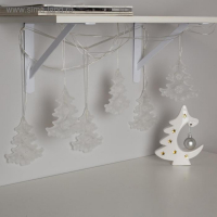 Гирлянда &laquo;Нить&raquo; 2 м с насадками &laquo;Ёлка матовая&raquo;, IP20, прозрачная нить, 30 LED, свечение мульти (RG/RB), мигание, 220 В