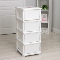 Комод детский 4-х секционный Росспласт &laquo;Красотка&raquo;, 47&times;38,5 см, цвет белый