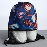 Мешок для обуви &laquo;Аниме воин&raquo; с прозрачным окном 30 х 40 см