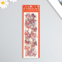 Наклейки для творчества "Бабочки красные на клетках" набор 3 листа 6х21 см Наклейки для творчества "Бабочки красные на клетках" набор 3 листа 6х21 см