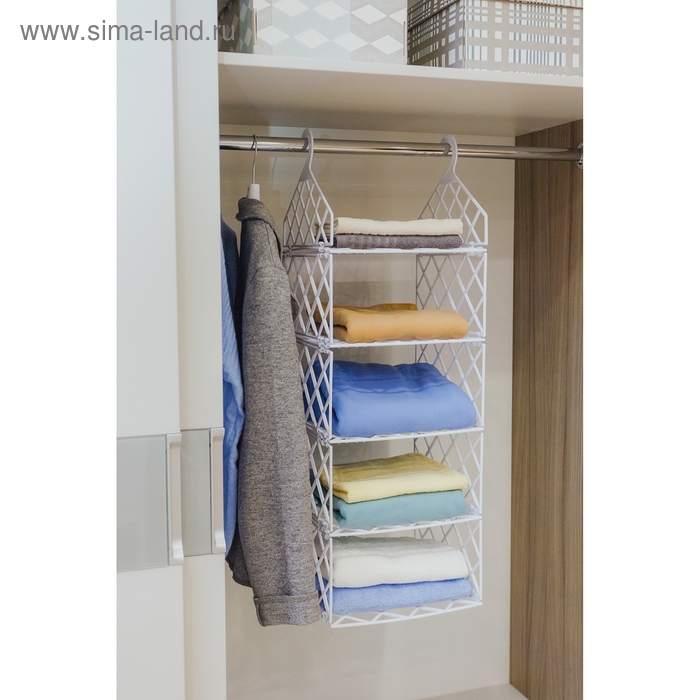 Вешалка - полка, 80×29×29 см, 4 маленькие полки, цвет белый Вешалка - полка, 80×29×29 см, 4 маленькие полки, цвет белый