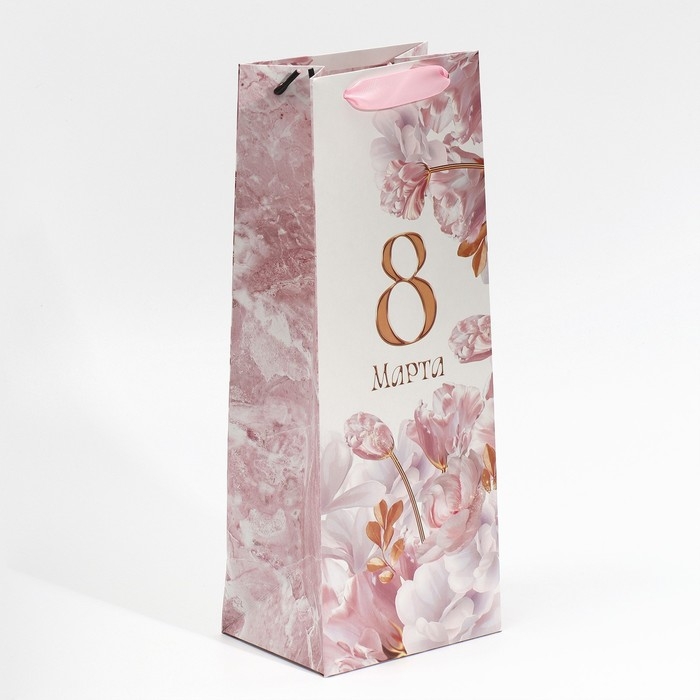 Пакет подарочный под бутылку, упаковка, &laquo;Нежность&raquo;, 13 х 36 х 10 см