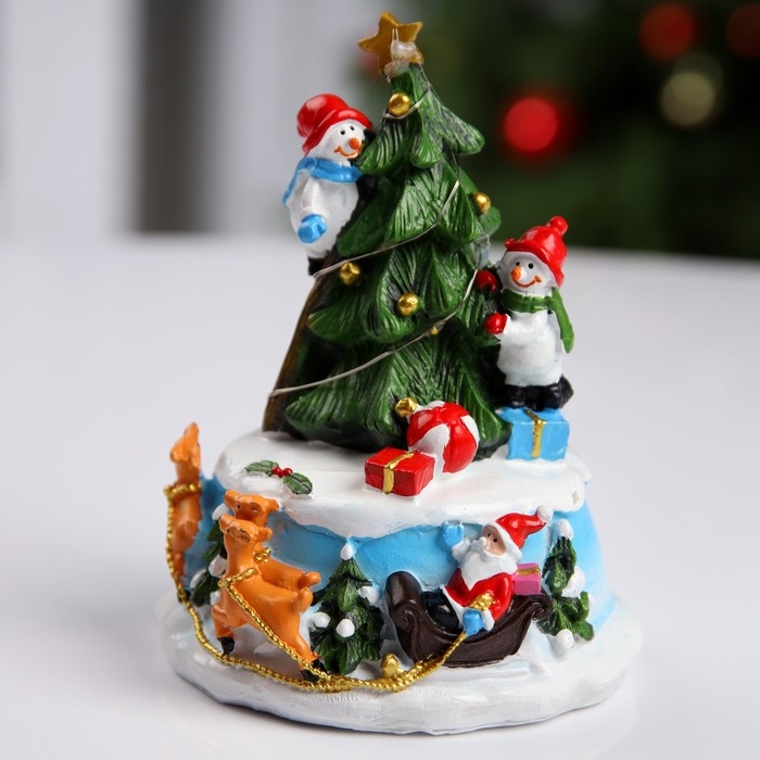 Светодиодная фигура &laquo;Ёлка&raquo; 10 &times; 15 &times; 10 см, полистоун, батарейки АААх2 (не в комплекте), свечение тёплое белое