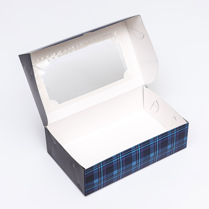 Коробка складная с окном под зефир Коробка складная с окном под зефир "Лучшему мужчине", 25 х 15 х 7 см