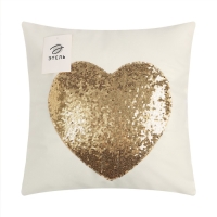 Наволочка декоративная Этель "Сердце" цвет золотой,40 х 40 см, велюр Наволочка декоративная Этель "Сердце" цвет золотой,40 х 40 см, велюр