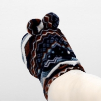 Шапка-капор зимняя для собак, M-L(ДС 24 см, ОМ 30 см), микс