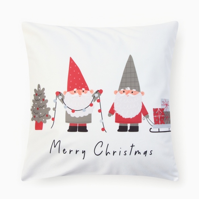 Новый год. Чехол на подушку Этель Новый год. Чехол на подушку Этель "Гномики" 40х40см,100% п/э