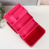 Шкатулка кожзам для косметики "Ромбы. Этажи" фуксия 24,5х20,5х27 см Шкатулка кожзам для косметики "Ромбы. Этажи" фуксия 24,5х20,5х27 см