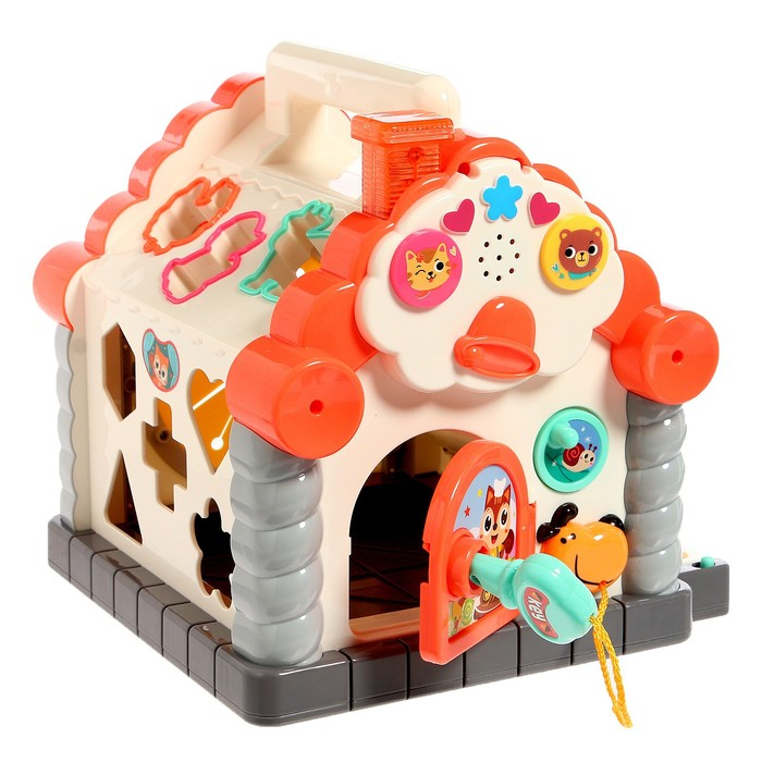 Игрушка развивающая логическая &laquo;Домик с ручкой&raquo;, световые и звуковые эффекты, счёты, пианино, сортер