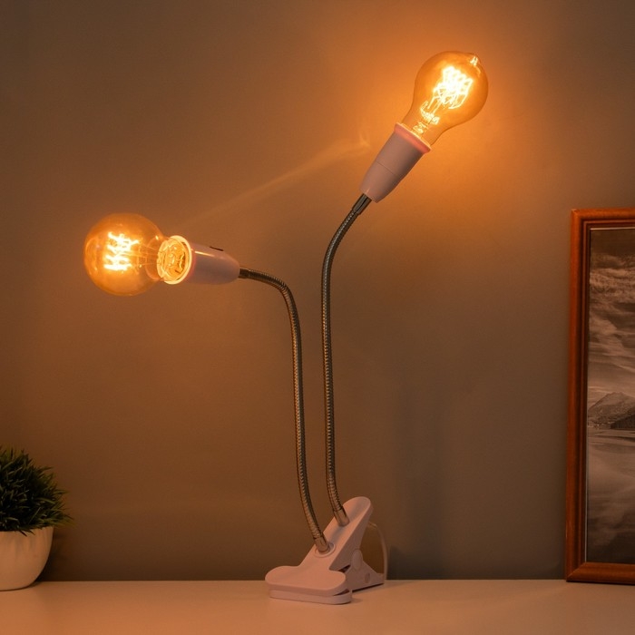 Настольная лампа Настольная лампа "Синди дуо" 2х15Вт Е27 белый 3х3х40см RISALUX