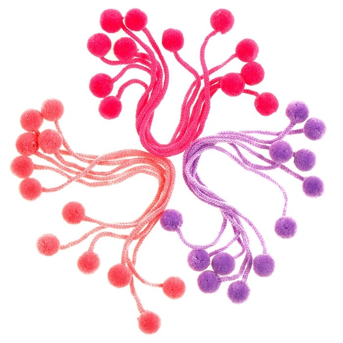 Декоративный элемент на верёвочке &laquo;Настроение&raquo; 2 шарика, d= 1,5 см, набор 18 шт., цвет МИКС