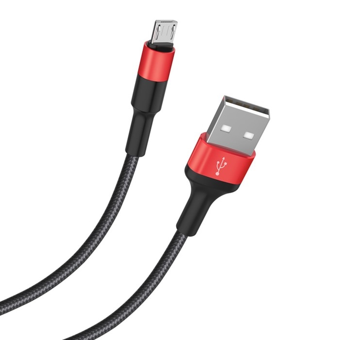 Кабель Hoco X26, Micro USB - USB, 2 А, 1 м, передача данных, оплётка нейлон, красный Кабель Hoco X26, Micro USB - USB, 2 А, 1 м, передача данных, оплётка нейлон, красный