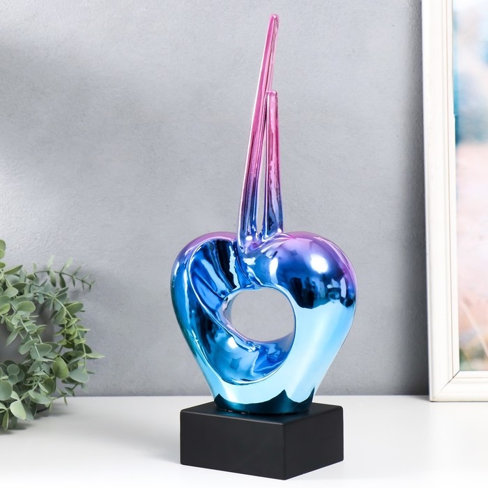 Сувенир керамика Сувенир керамика "Абстракция. Сердце" сиренево-синий 9,5х20х41 см