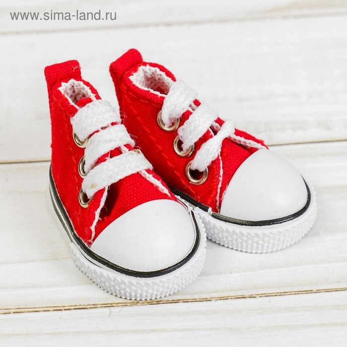 Кеды для кукол, длина подошвы 5 см, цвет красный Кеды для кукол, длина подошвы 5 см, цвет красный