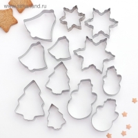 Набор форм для вырезания печенья Доляна &laquo;Рождество&raquo;, 12 шт