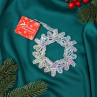 Ёлочная игрушка «Зимнее волшебство. Венок перелив» пластик, 10,5х10,5 см, прозрачный Ёлочная игрушка «Зимнее волшебство. Венок перелив» пластик, 10,5х10,5 см, прозрачный