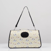 Сумка - переноска животных "Щенки", бежевая, размер L, 52 х 28 х 28 см