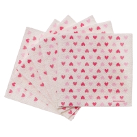 Салфетки бумажные однослойные "Сердца"розовые 24х24 см, набор 20 шт. Салфетки бумажные однослойные "Сердца"розовые 24х24 см, набор 20 шт.