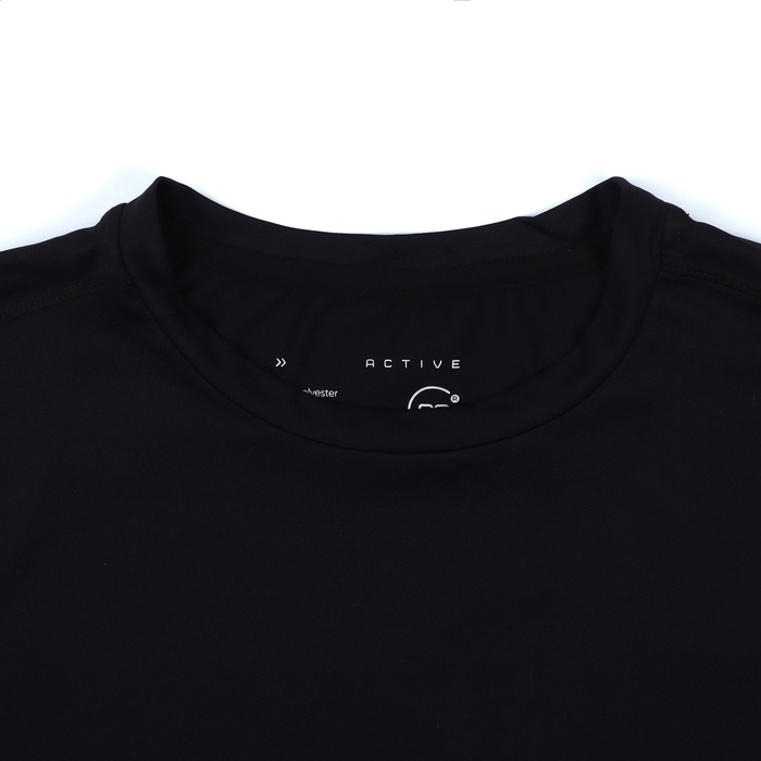 Футболка мужская со вставками, базовая, размер M (48), цвет черный