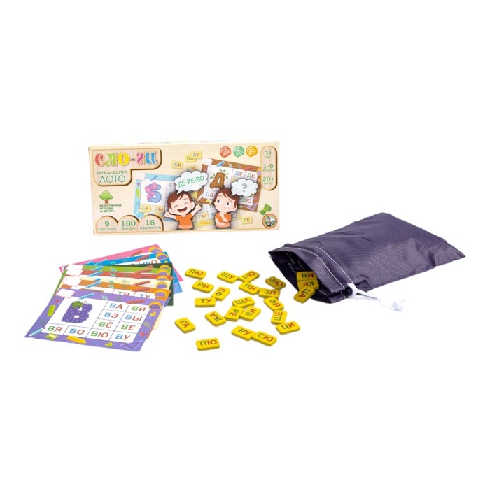 Лото деревянное &laquo;Слоги&raquo;