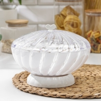 Ваза для хлеба и фруктов &laquo;Грация&raquo;, 1,5 л, h=14,5 см, d=21 см, цвет белый