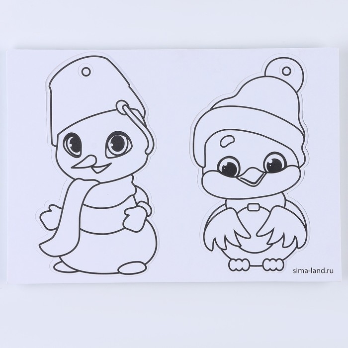 Аппликация фольгой на новый год &laquo;Снеговик со снегирем&raquo;&lrm;, новогодний набор для творчества