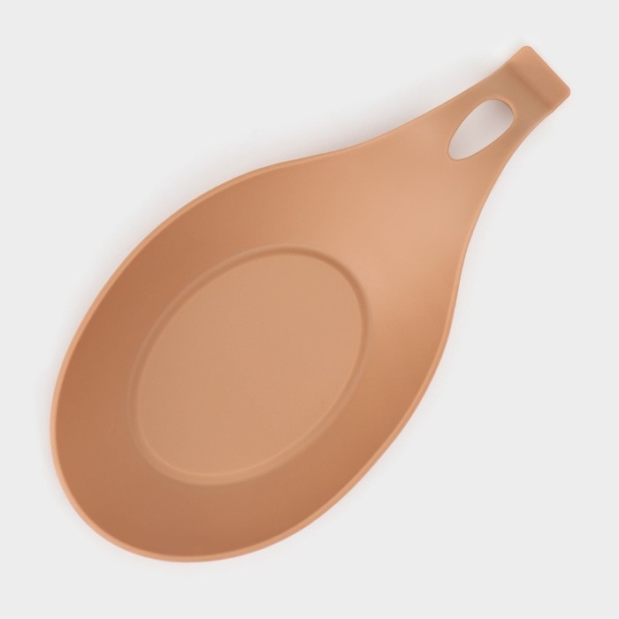 Силиконовая подставка под ложку Доляна «Симпл» 19,5×9,5 см, цвет бежевый Силиконовая подставка под ложку Доляна «Симпл» 19,5×9,5 см, цвет бежевый