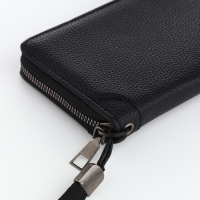 Портмоне мужское на молнии, отдел для карт, монет, цвет чёрный Портмоне мужское на молнии, отдел для карт, монет, цвет чёрный