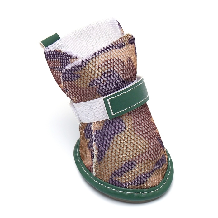 Ботинки для собак Ботинки для собак "Боец", набор 4 шт, размер 1 (подошва 4 х 3,2 см), камуфляж