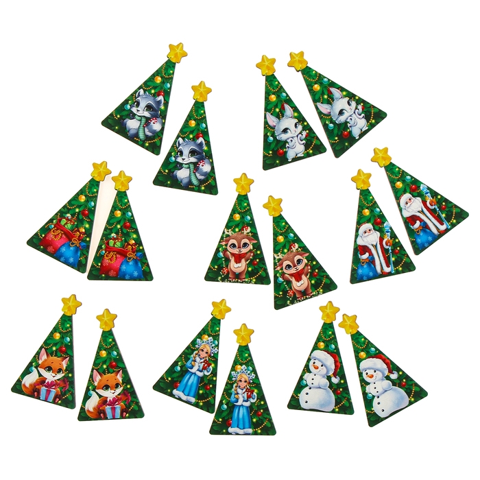 Новогодняя настольная игра &laquo;Новый год! Мемори ёлочки&raquo;