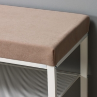 Банкетка &laquo;Торонто 33C&raquo;, 92,5&times;31,6&times;11,3 см, цвет каркаса белый, цвет сиденья бежевый